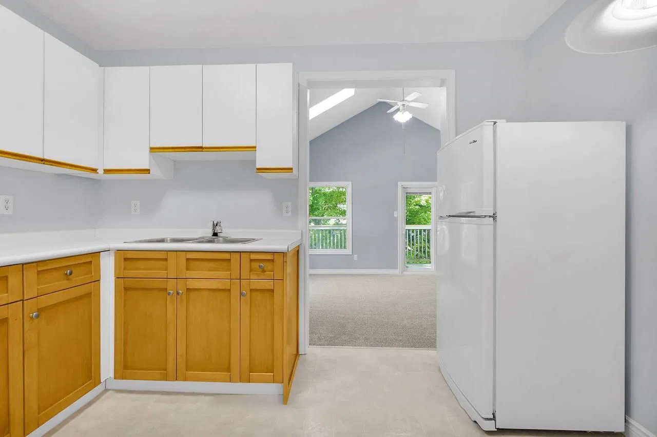 Upper unit kitchen with modern appliances - London Ontario rental apartment in Wortley Village